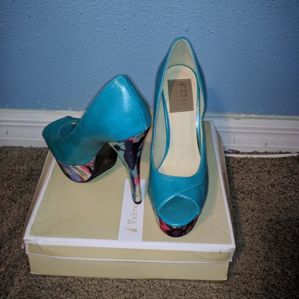 Turquoise heels